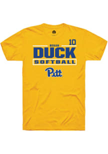 Bekah Duck Gold Pitt Panthers NIL Stacked Box Short Sleeve T Shirt