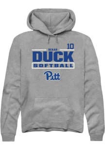 Bekah Duck Rally Mens Graphite Pitt Panthers NIL Stacked Box Hooded Sweatshirt