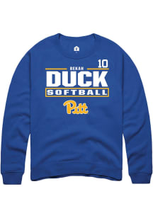 Bekah Duck Rally Mens Blue Pitt Panthers NIL Stacked Box Crew Sweatshirt