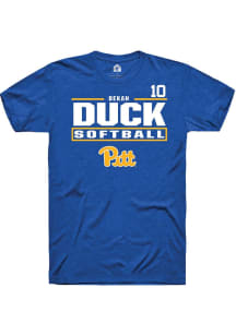 Bekah Duck Blue Pitt Panthers NIL Stacked Box Short Sleeve T Shirt