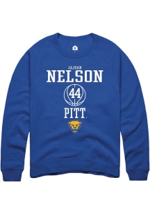 Jajuan Nelson Rally Mens Blue Pitt Panthers NIL Sport Icon Crew Sweatshirt