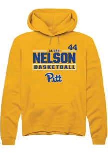 Jajuan Nelson Rally Mens Gold Pitt Panthers NIL Stacked Box Hooded Sweatshirt