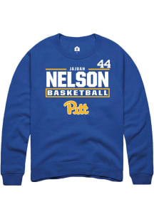 Jajuan Nelson Rally Mens Blue Pitt Panthers NIL Stacked Box Crew Sweatshirt