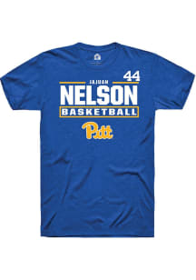Jajuan Nelson Blue Pitt Panthers NIL Stacked Box Short Sleeve T Shirt