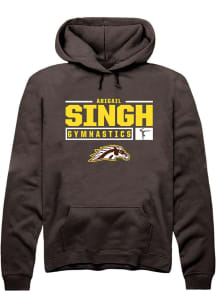 Abigail Singh Rally Mens Brown Western Michigan Broncos NIL Stacked Box Hooded Sweatshirt