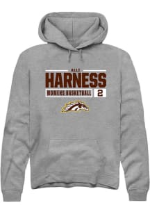 Alli Harness Rally Mens Grey Western Michigan Broncos NIL Stacked Box Hooded Sweatshirt