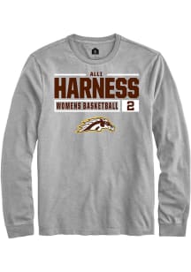 Alli Harness Rally Mens Grey Western Michigan Broncos NIL Stacked Box Tee