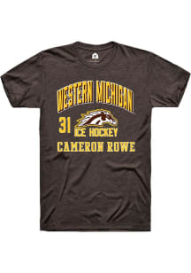 Cameron Rowe Brown Western Michigan Broncos NIL Arch Logo Short Sleeve T Shirt