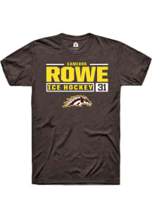 Cameron Rowe Brown Western Michigan Broncos NIL Stacked Box Short Sleeve T Shirt