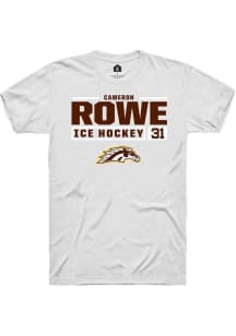 Cameron Rowe White Western Michigan Broncos NIL Stacked Box Short Sleeve T Shirt