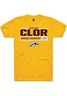 Madison Clor  Western Michigan Broncos Gold Rally NIL Stacked Box Short Sleeve T Shirt