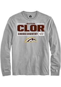 Madison Clor  Western Michigan Broncos Grey Rally NIL Stacked Box Long Sleeve T Shirt