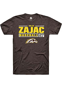 Nolan Zajac  Western Michigan Broncos Brown Rally NIL Stacked Box Short Sleeve T Shirt