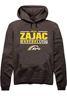 Nolan Zajac  Rally Western Michigan Broncos Mens Brown NIL Stacked Box Long Sleeve Hoodie