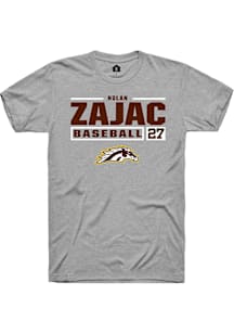 Nolan Zajac  Western Michigan Broncos Grey Rally NIL Stacked Box Short Sleeve T Shirt