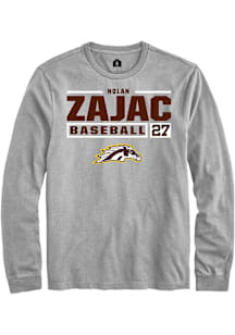 Nolan Zajac  Western Michigan Broncos Grey Rally NIL Stacked Box Long Sleeve T Shirt