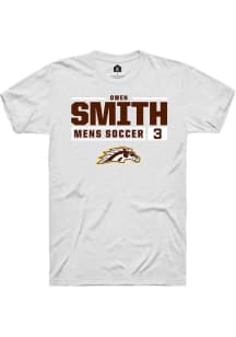 Owen Smith White Western Michigan Broncos NIL Stacked Box Short Sleeve T Shirt