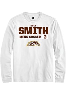 Owen Smith Rally Mens White Western Michigan Broncos NIL Stacked Box Tee