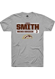 Owen Smith Grey Western Michigan Broncos NIL Stacked Box Short Sleeve T Shirt