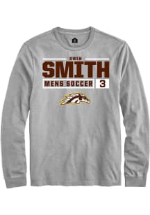 Owen Smith Rally Mens Grey Western Michigan Broncos NIL Stacked Box Tee