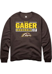 Reese Gaber Rally Mens Brown Western Michigan Broncos NIL Stacked Box Crew Sweatshirt