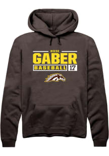 Reese Gaber Rally Mens Brown Western Michigan Broncos NIL Stacked Box Hooded Sweatshirt