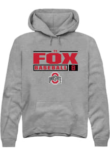 Ty Fox Rally Mens Graphite Ohio State Buckeyes NIL Stacked Box Hooded Sweatshirt
