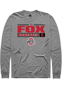 Ty Fox Rally Mens Graphite Ohio State Buckeyes NIL Stacked Box Tee