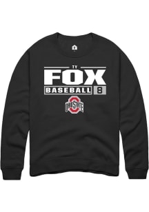 Ty Fox Rally Mens Black Ohio State Buckeyes NIL Stacked Box Crew Sweatshirt