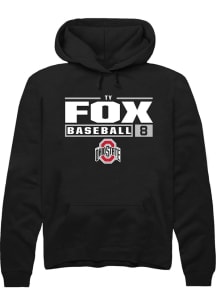 Ty Fox Rally Mens Black Ohio State Buckeyes NIL Stacked Box Hooded Sweatshirt