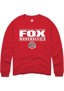 Ty Fox Rally Mens Red Ohio State Buckeyes NIL Stacked Box Crew Sweatshirt