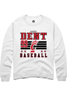 Ascher Dent Rally Mens White Cincinnati Bearcats NIL Striped Crew Sweatshirt