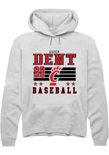 Ascher Dent Rally Mens White Cincinnati Bearcats NIL Striped Hooded Sweatshirt