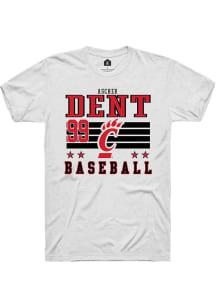 Ascher Dent White Cincinnati Bearcats NIL Striped Short Sleeve T Shirt