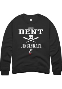 Ascher Dent Rally Mens Black Cincinnati Bearcats NIL Sport Icon Crew Sweatshirt
