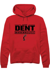Ascher Dent Rally Mens Red Cincinnati Bearcats NIL Stacked Box Hooded Sweatshirt