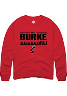 Ella Burke  Rally Cincinnati Bearcats Mens Red NIL Stacked Box Long Sleeve Crew Sweatshirt
