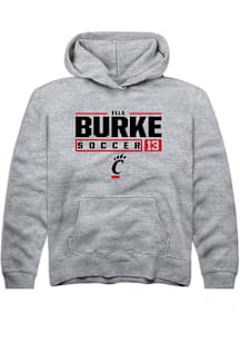 Ella Burke  Rally Cincinnati Bearcats Youth Grey NIL Stacked Box Long Sleeve Hoodie