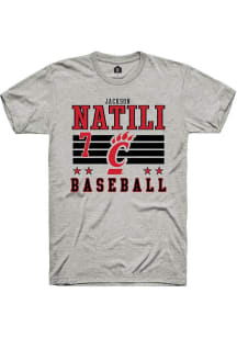 Jackson Natili Ash Cincinnati Bearcats NIL Striped Short Sleeve T Shirt