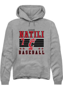 Jackson Natili Rally Mens Grey Cincinnati Bearcats NIL Striped Hooded Sweatshirt