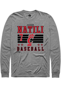 Jackson Natili Rally Mens Grey Cincinnati Bearcats NIL Striped Tee