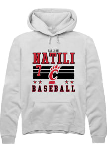 Jackson Natili Rally Mens White Cincinnati Bearcats NIL Striped Hooded Sweatshirt