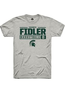Frankie Fidler Ash Michigan State Spartans NIL Stacked Box Short Sleeve T Shirt