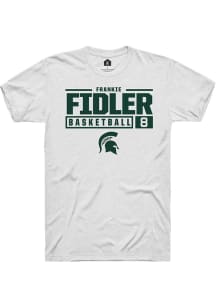 Frankie Fidler White Michigan State Spartans NIL Stacked Box Short Sleeve T Shirt