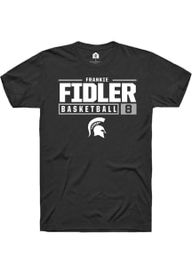Frankie Fidler Black Michigan State Spartans NIL Stacked Box Short Sleeve T Shirt