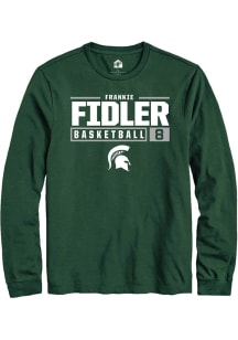 Frankie Fidler Rally Mens Green Michigan State Spartans NIL Stacked Box Tee