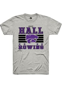Grace Hall Ash K-State Wildcats NIL Striped Short Sleeve T Shirt