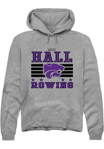 Grace Hall  Rally K-State Wildcats Mens Grey NIL Striped Long Sleeve Hoodie