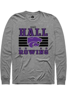 Grace Hall Rally Mens Grey K-State Wildcats NIL Striped Tee