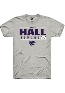 Grace Hall Ash K-State Wildcats NIL Stacked Box Short Sleeve T Shirt